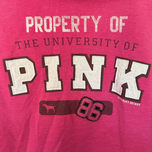 Victoria’s Secret PINK Jacket Medium University of Pink 1986 Zip Hooded Y2K Pink - Picture 5 of 7
